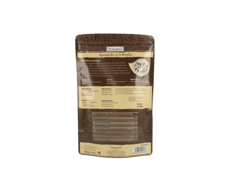 Semillas de chía Bio 250 g Drasanvi