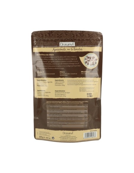 Semillas de chía Bio 250 g Drasanvi