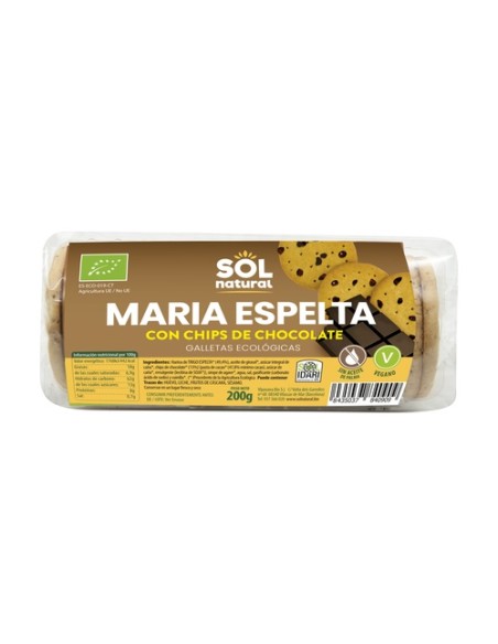 Galletas María de espelta con chocolate Bio 200 g Sol Natural