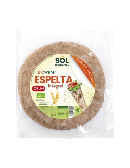 Tortillas wrap de espelta con lino Bio 2 unidades de 80g Sol Natural