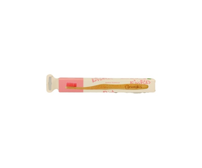 Cepillo Dental Bambú Adultos Rosa 1 unidad Nordics