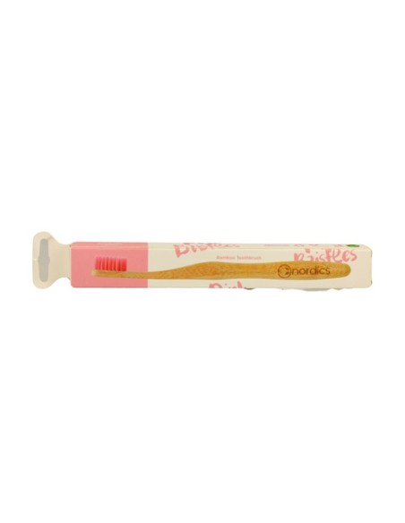 Cepillo Dental Bambú Adultos Rosa 1 unidad Nordics
