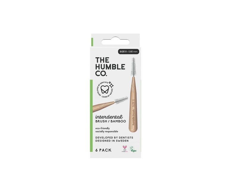 Cepillo interdental - medida 5/0,8 verde 6 unidades The Humble Co.