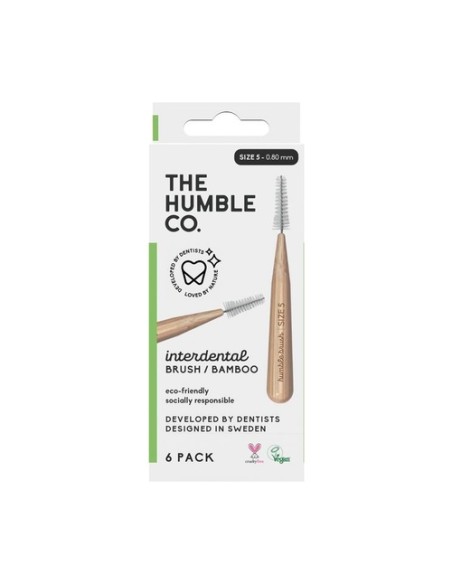 Cepillo interdental - medida 5/0,8 verde 6 unidades The Humble Co.