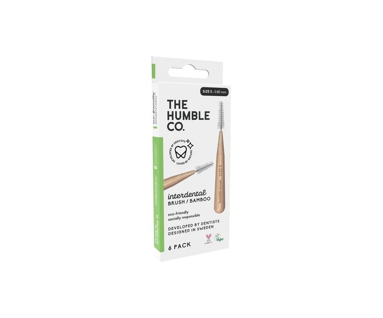 Cepillo interdental - medida 5/0,8 verde 6 unidades The Humble Co.