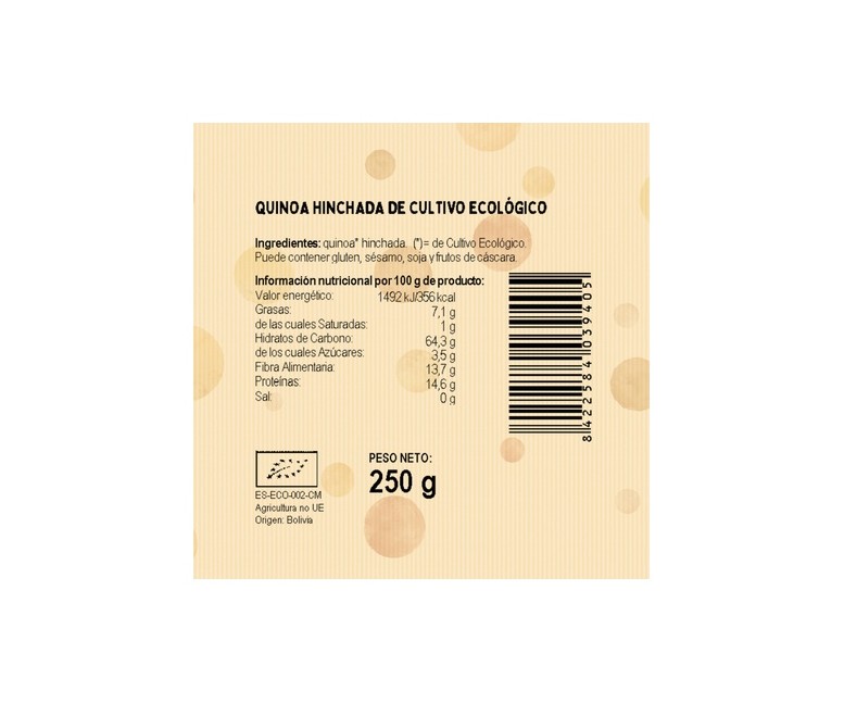Quinoa hinchada Bio 250 g El Granero Integral