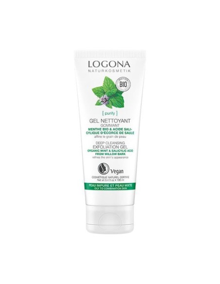 Gel Peeling Limpieza Profunda Menta & Ácido Salicilico 100 ml de gel Logona