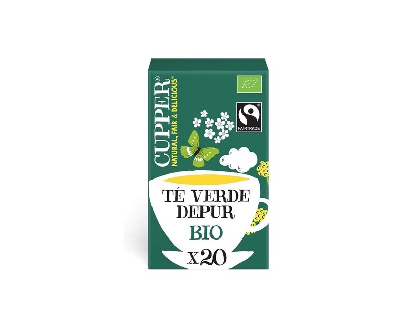 Infusión té verde Bio purificante 20 bolsitas infusoras Cupper