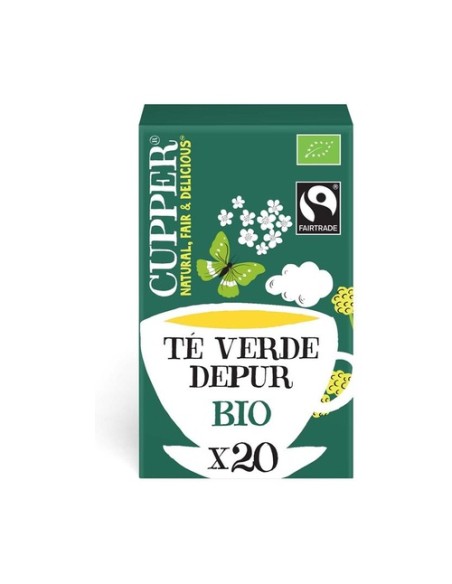 Infusión té verde Bio purificante 20 bolsitas infusoras Cupper