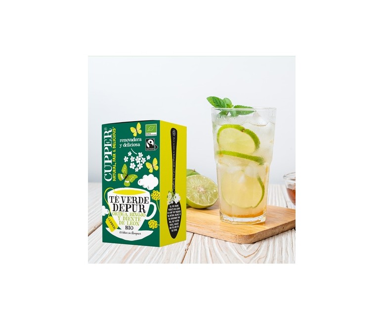 Infusión té verde Bio purificante 20 bolsitas infusoras Cupper
