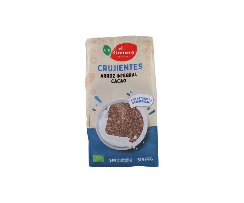Arroz integral hinchado con agave y cacao bio 300 g (Cacao) El Granero Integral