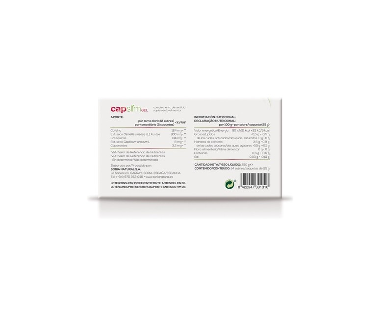 Capslim Gel 14 sobres Soria Natural