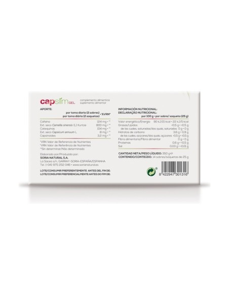 Capslim Gel 14 sobres Soria Natural