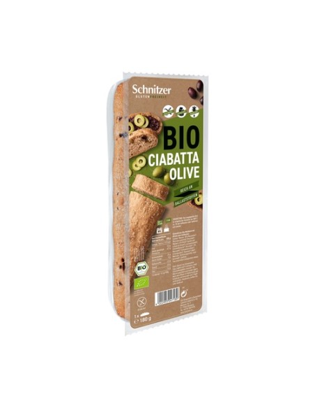 Pan ciabatta con aceitunas sin gluten 180 g Schnitzer