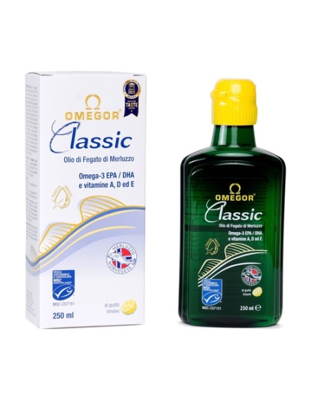 Omegor classic aceite hígado bacalao 250 ml (Limón) Uga Nutraceuticals
