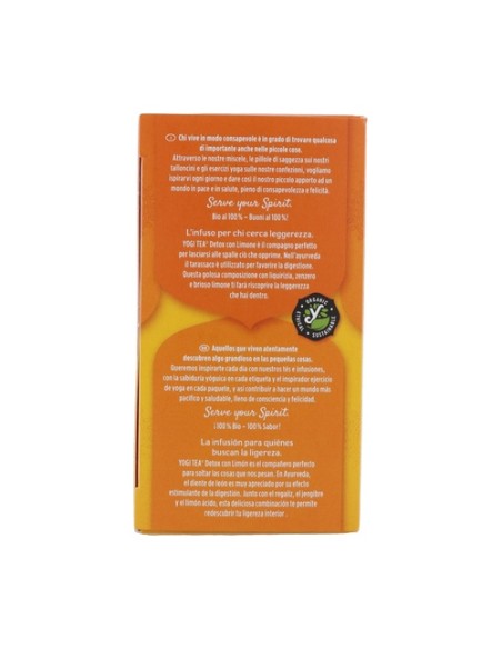 Infusión ayurvédica Detox con limón 17 bolsitas infusoras de 1.8g Yogi Tea