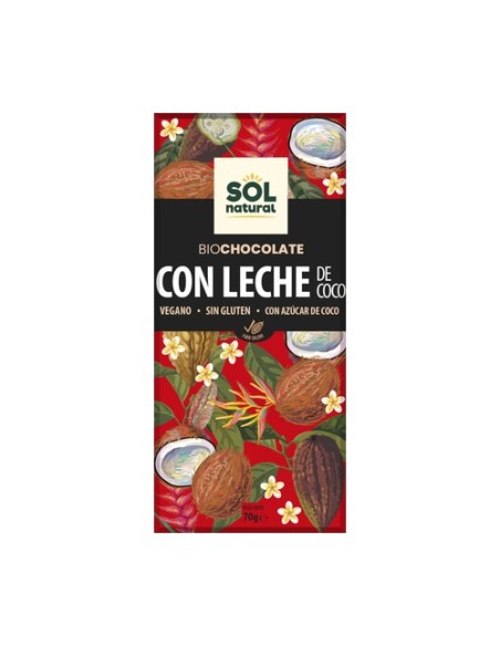 Chocolate vegano con leche de coco Bio 70 g Sol Natural