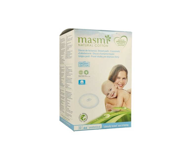 Discos de amamantamiento 30 unidades Masmi Natural Cotton