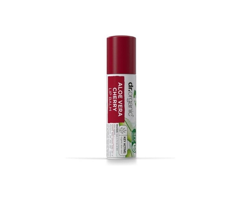 Bálsamo labial Organic Aloe Vera & Cherry SPF15 5,7 g Dr. Organic