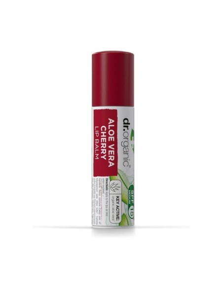Bálsamo labial Organic Aloe Vera & Cherry SPF15 5,7 g Dr. Organic