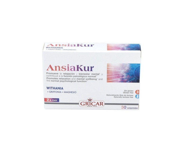 Ansiakur relajación y bienestar 30 comprimidos de 950mg Gricar