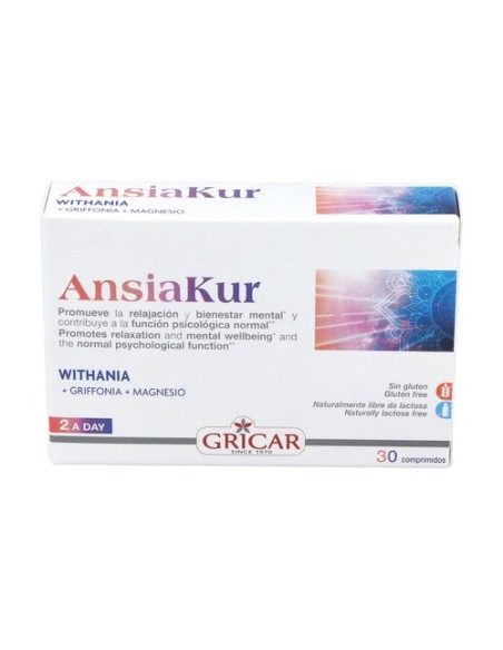 Ansiakur relajación y bienestar 30 comprimidos de 950mg Gricar