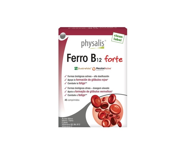 Hierro + B12 forte 45 comprimidos Physalis