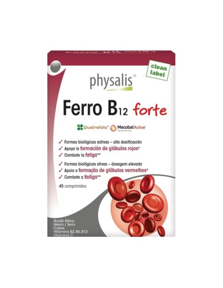 Hierro + B12 forte 45 comprimidos Physalis