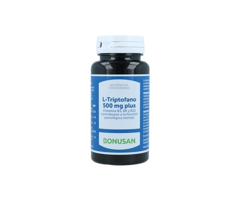 L-Triptófano plus 500mg 60 cápsulas de 500mg Bonusan