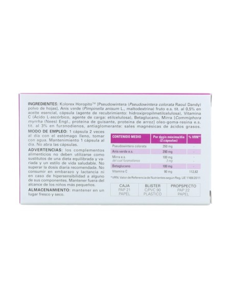 Kolorex forte 30 cápsulas de 10mg Named