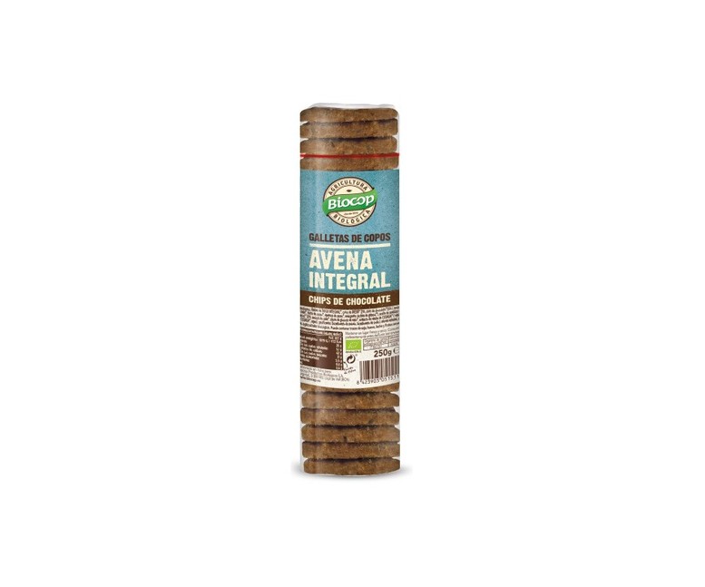 Galletas de copos de avena integral con chips de chocolate 250 g Biocop