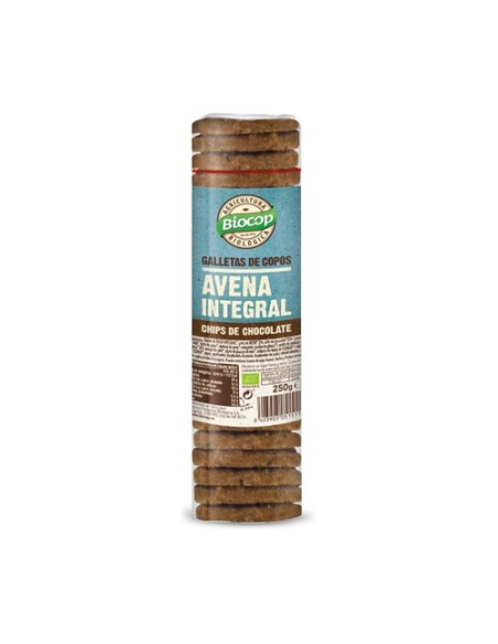 Galletas de copos de avena integral con chips de chocolate 250 g Biocop