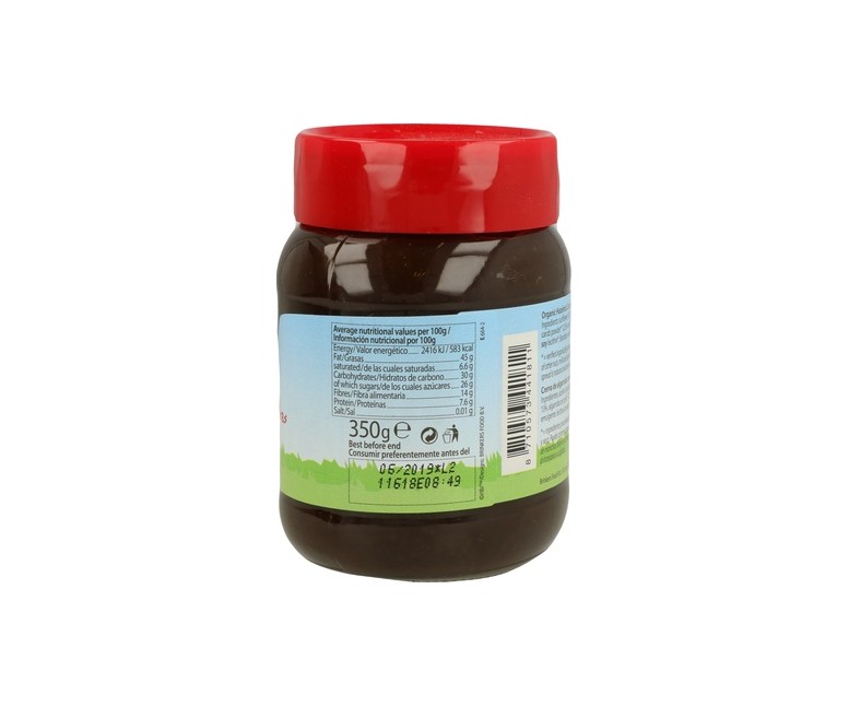 Crema de Algarroba y Avellana Bio 350 g Nuscarobe