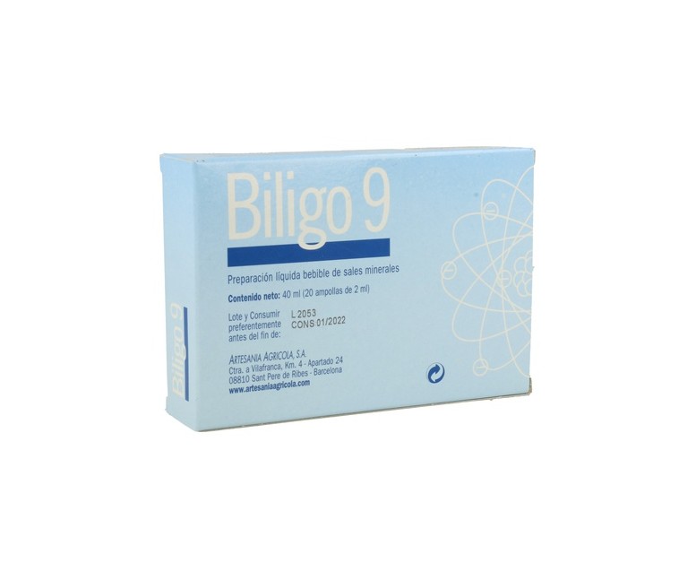 Biligo 9 (Silicio) - Oligoelemento 20 ampollas de 2ml Plantis