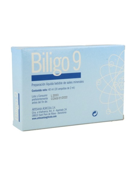 Biligo 9 (Silicio) - Oligoelemento 20 ampollas de 2ml Plantis