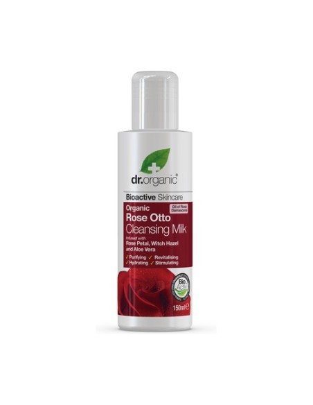 Leche limpiadora orgánica Rose Otto 150 ml Dr. Organic