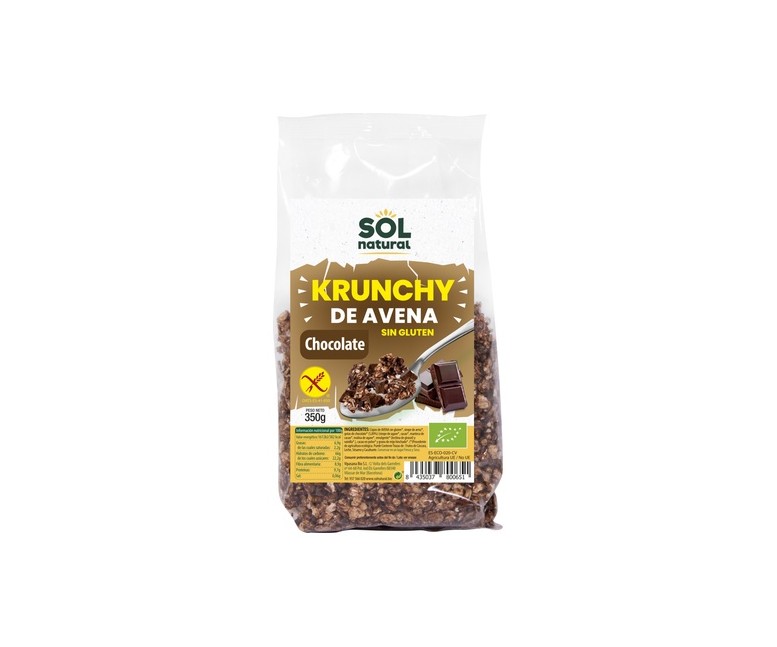Muesli krunchy de avena sin gluten con chocolate Bio 350 g Sol Natural