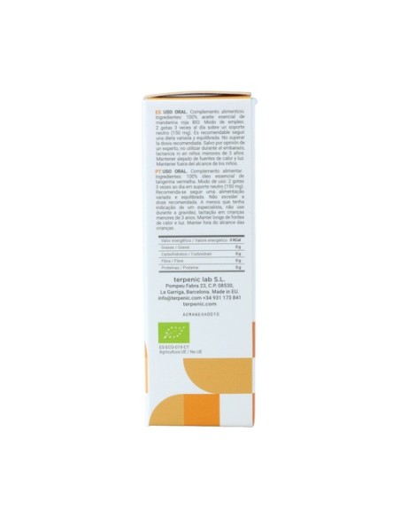 Aceite Esencial Mandarina Roja Bio 10 ml Terpenic