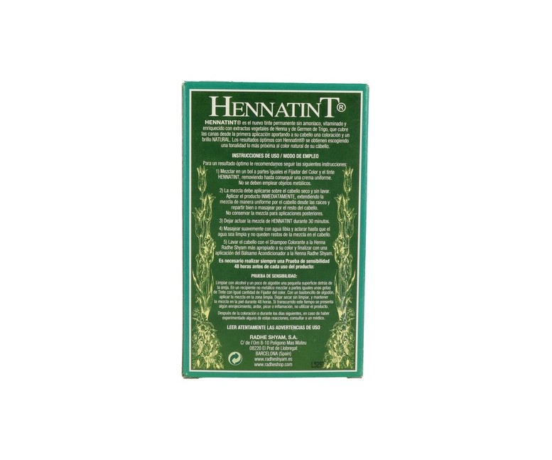 Hennatint Castaño Caoba Claro 1 unidad Radhe Shyam