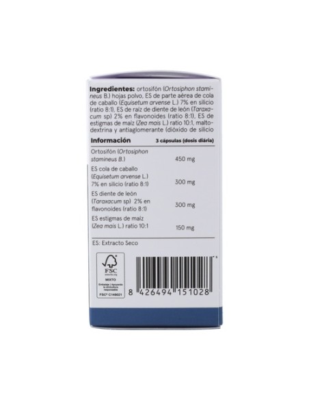 Depurcap (Cola de Caballo, Diente de León, Ortosifón y Maíz) 60 cápsulas Herbora