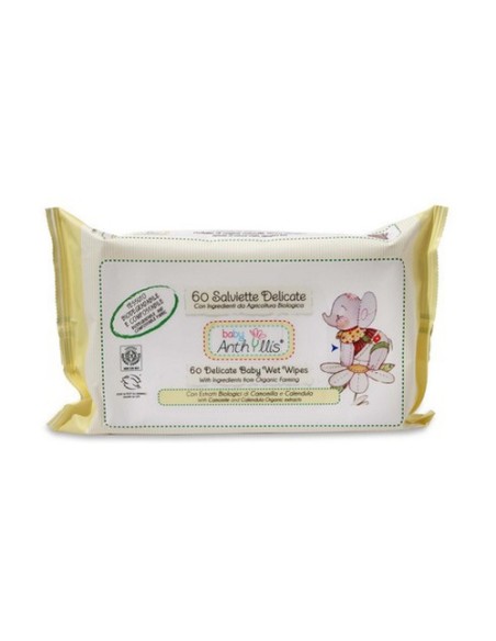 Toallitas Bebé de Manzanilla y Caléndula Eco 60 unidades Anthyllis