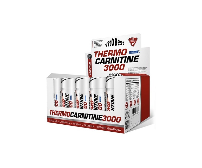 Thermo Carnitine 3000 rendimiento físico 20 viales de 60ml (Frutas) VIT.O.BEST