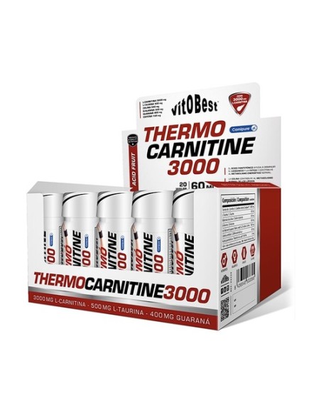 Thermo Carnitine 3000 rendimiento físico 20 viales de 60ml (Frutas) VIT.O.BEST