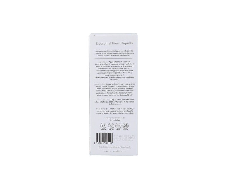 Liposomal hierro 60 ml Curesupport
