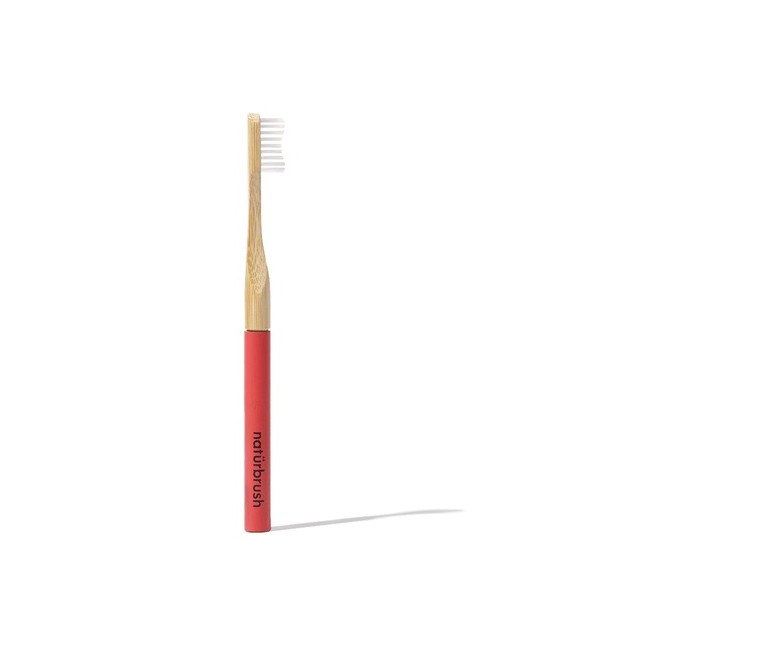 Cepillo de Dientes HeadLess Bambú con Cabezal Rojo 1 unidad Naturbrush