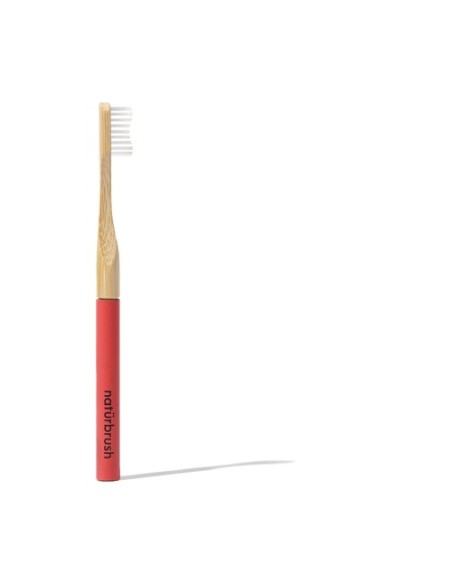 Cepillo de Dientes HeadLess Bambú con Cabezal Rojo 1 unidad Naturbrush