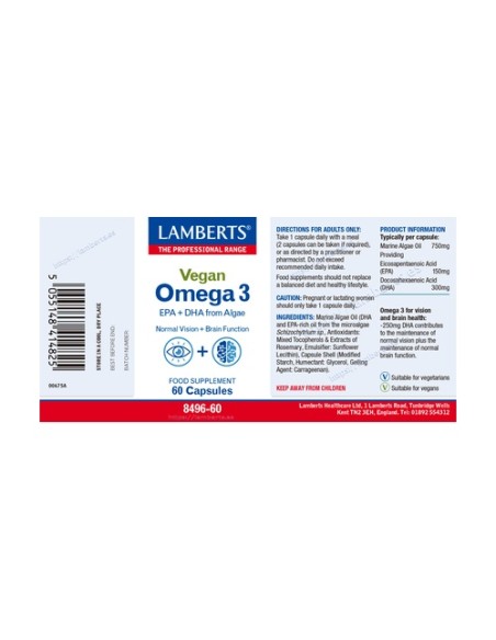 Omega 3 vegano 60 cápsulas Lamberts