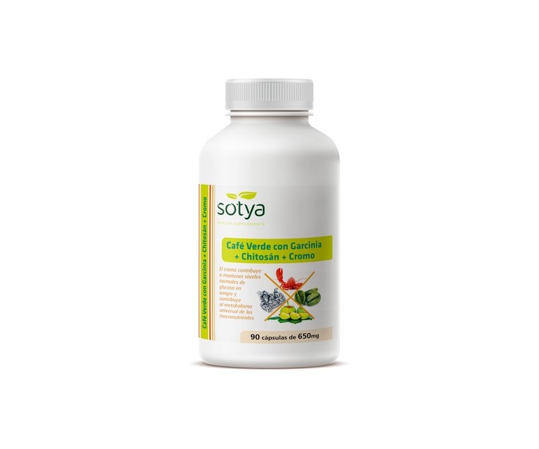 Café Verde, Garcinia, Chitosan y Cromo 90 cápsulas de 650mg Sotya