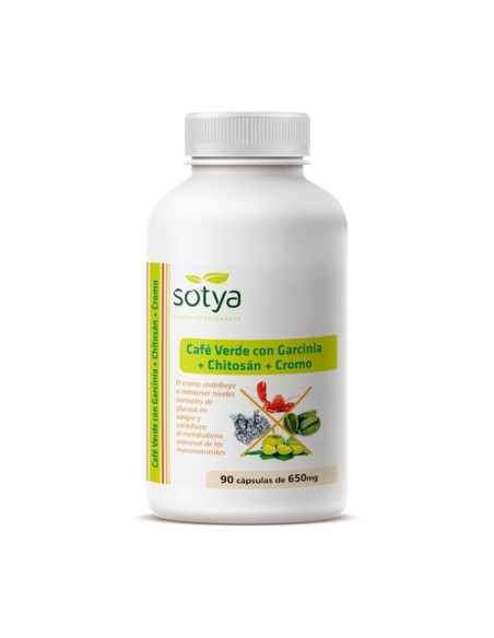 Café Verde, Garcinia, Chitosan y Cromo 90 cápsulas de 650mg Sotya