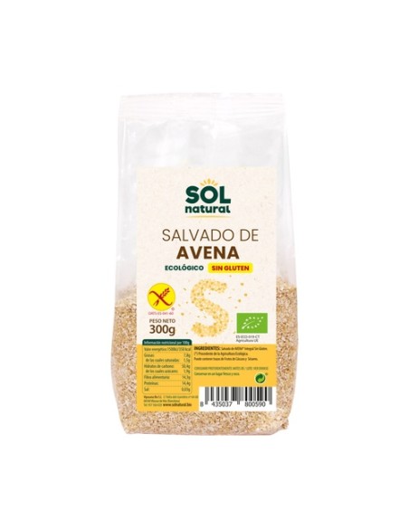 Salvado de avena sin gluten Bio 300 g Sol Natural